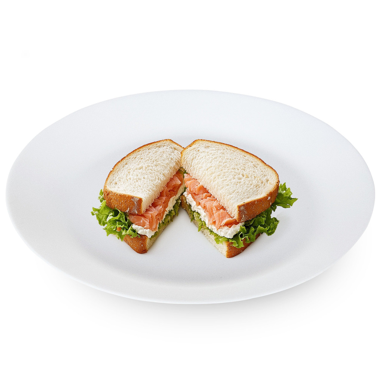 Salmon Cream Cheese Sandwich with Lettuce