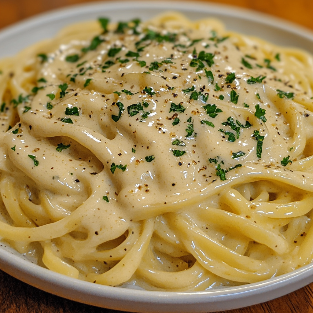 Noodles with Garlic Cream Sauce | Easy Dinner Recipe